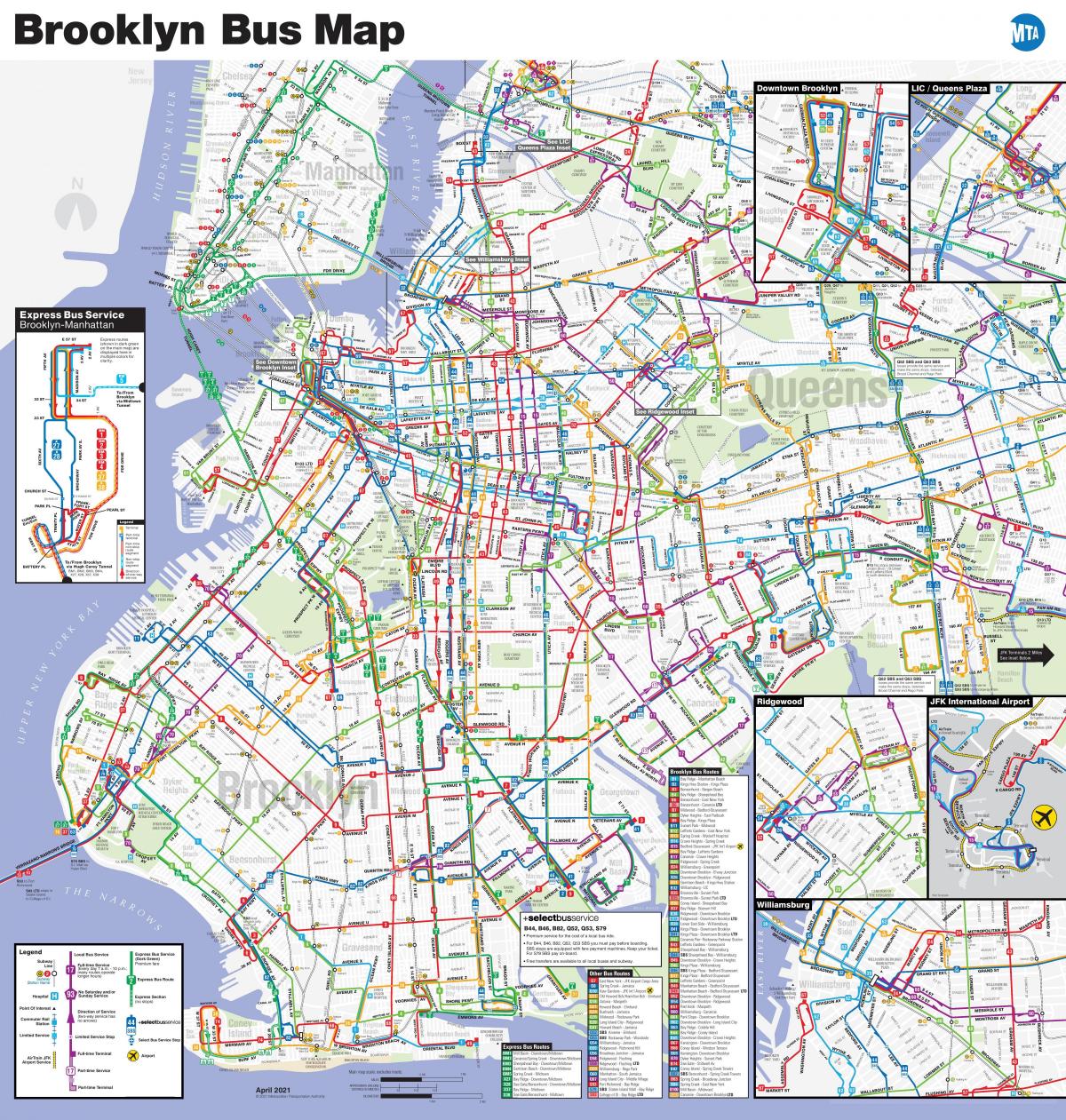 Mapa de la estación de autobuses de Brooklyn