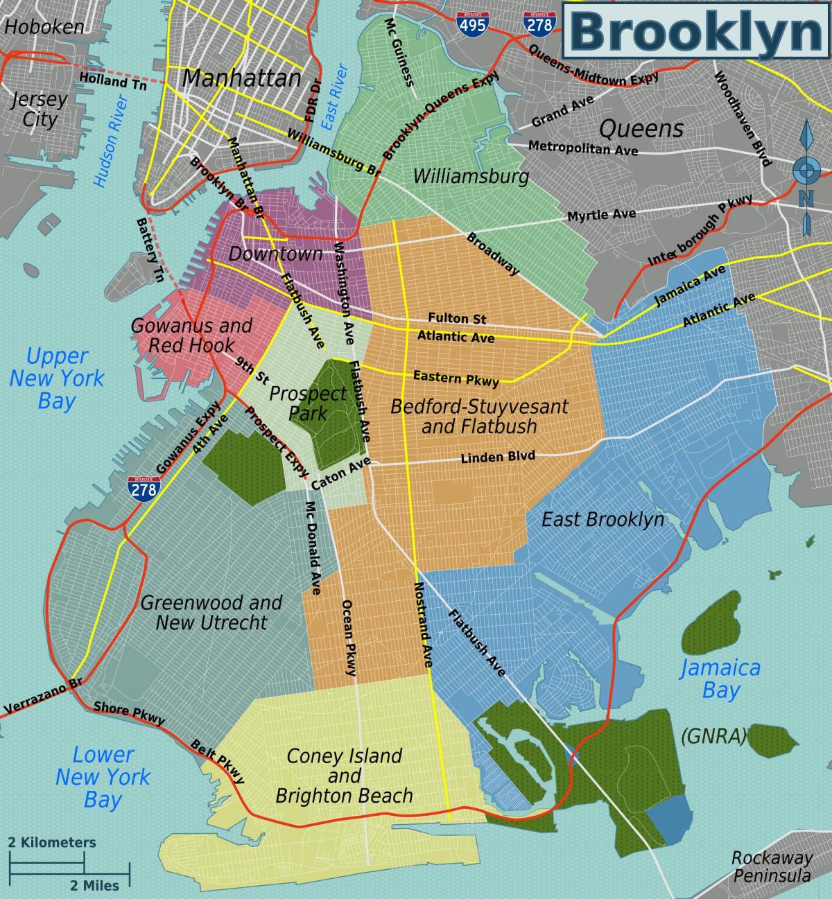 Mapa del distrito de Brooklyn
