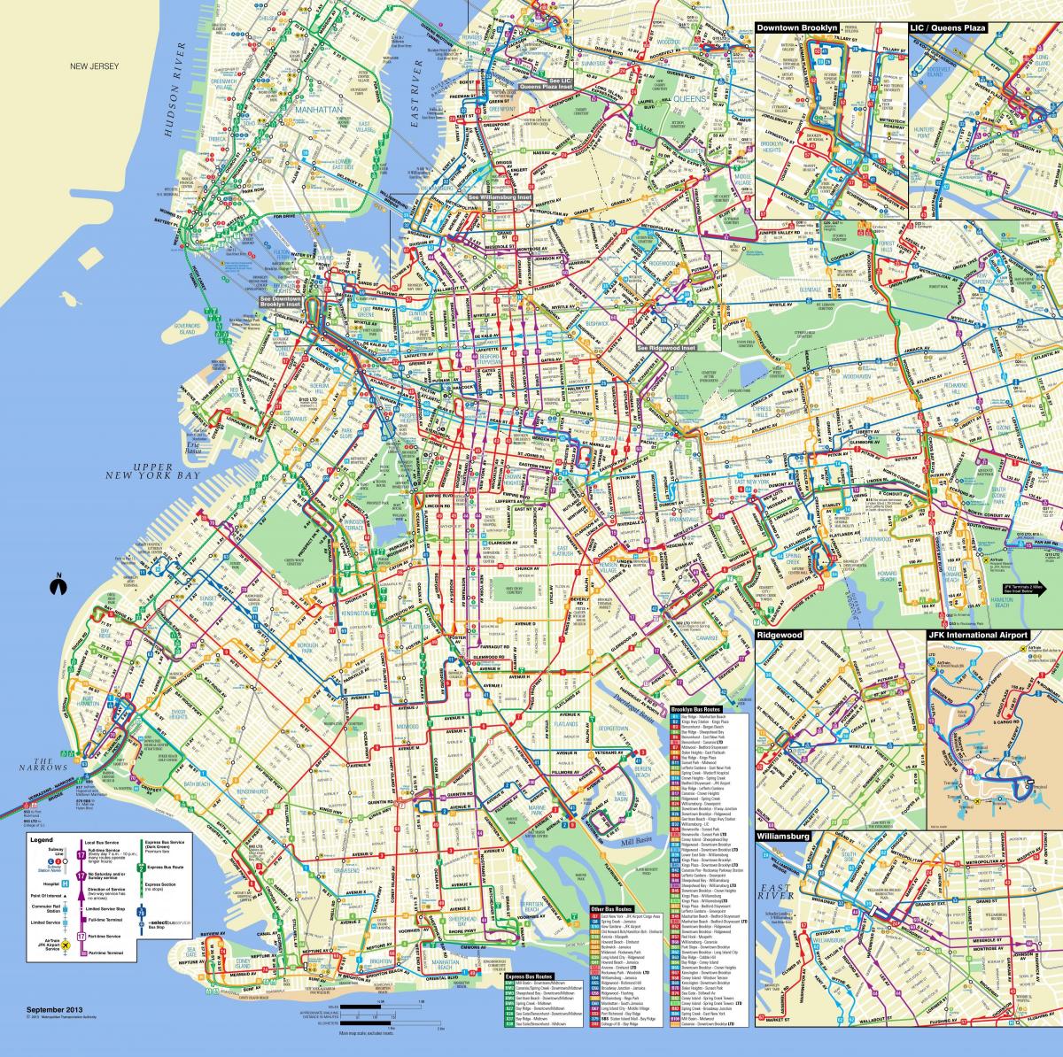 Mapa de transporte de Brooklyn