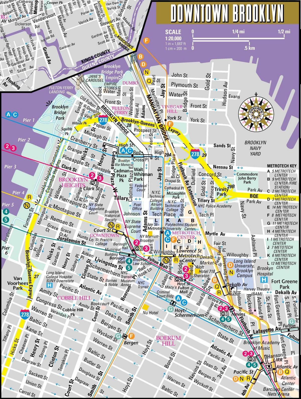Mapa del centro de Brooklyn