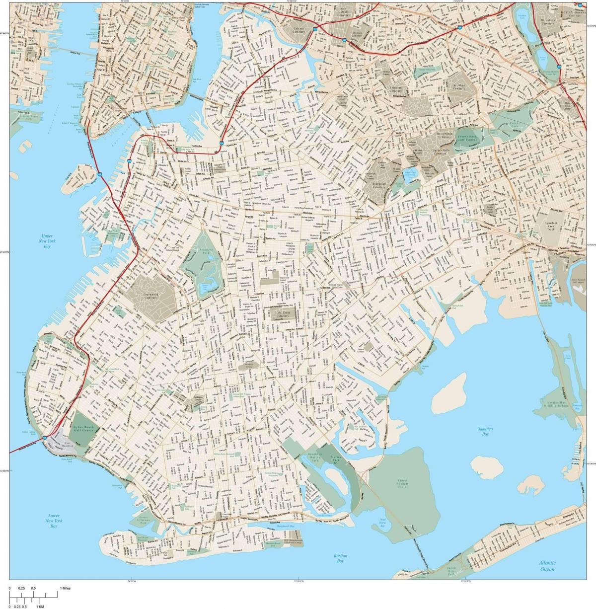 Mapa de la ciudad de Brooklyn